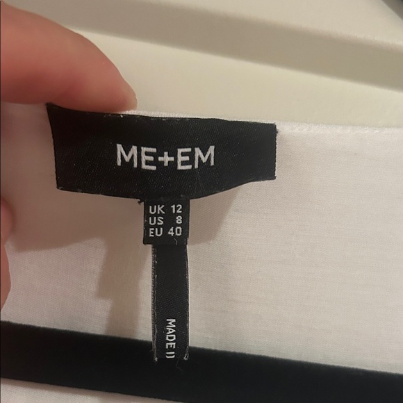 Me+Em Cheesecloth Gatgered Sleeve White Midi Dress - Picture 4 of 4